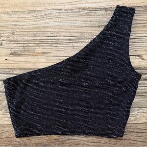 PrettyLittleThing Black Sparkle Top